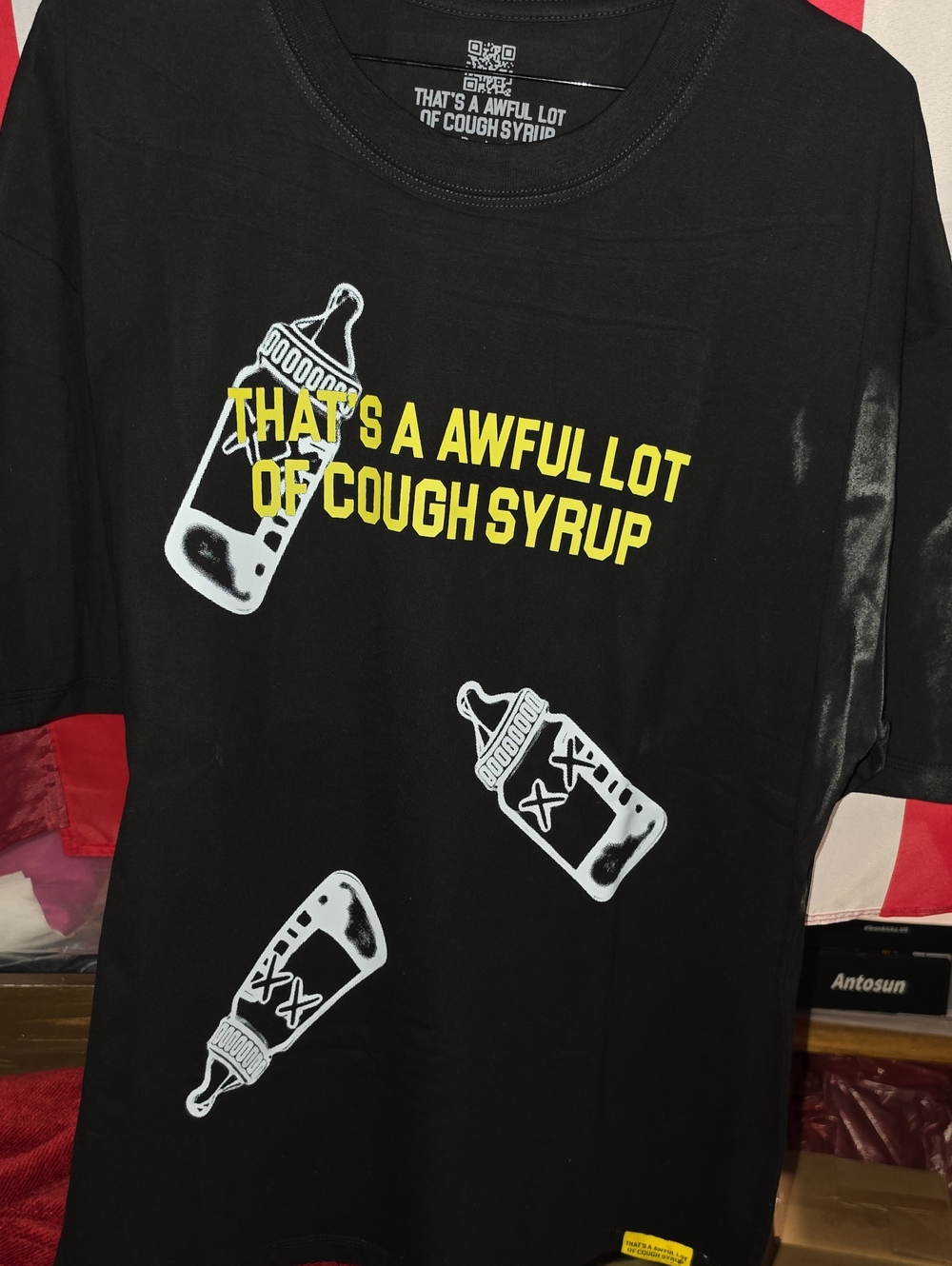 Men's Black Graphic Short-Sleeve Tee by DRVE with Yellow Text